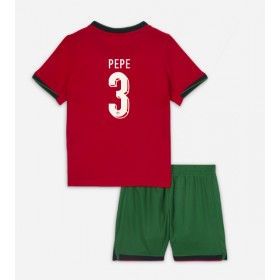 Fotbalové Dres Portugalsko Pepe #3 Dětské Domácí ME 2024 Krátký Rukáv (+ trenýrky)